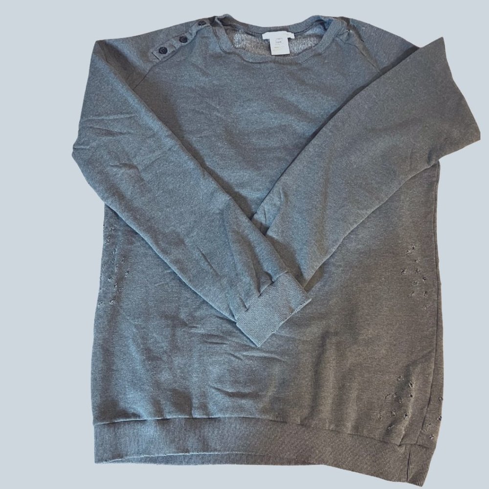 Rare Pierre Balmain Distressed Grey Knit Sweater